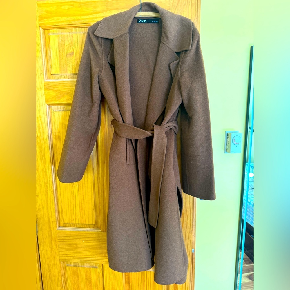Zara long underlined wool coat :)